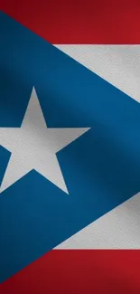 Puerto Rico flag wallpaper with red, white, and blue colors and a white star.