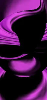 Abstract purple and black swirl design mobile wallpaper.