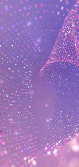 Purple abstract wallpaper with digital dots and glowing patterns.