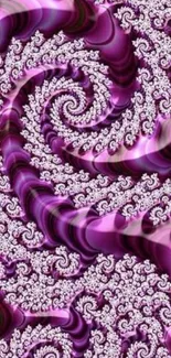 Purple abstract spiral fractal wallpaper with intricate designs.