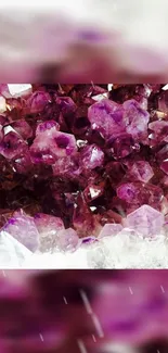 Stunning purple amethyst crystals mobile wallpaper with a radiant allure.