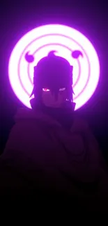 Anime character with a glowing purple aura.