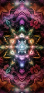 Colorful kaleidoscope design mobile wallpaper