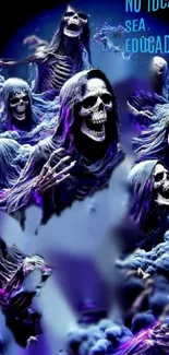 Purple Blue Organism Live Wallpaper