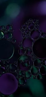 Dark purple abstract wallpaper with artistic bubbles.