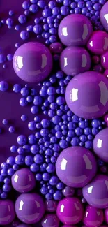 Vibrant purple bubbles in a dynamic phone wallpaper design.