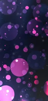 Vibrant purple bubble wallpaper with dark background.