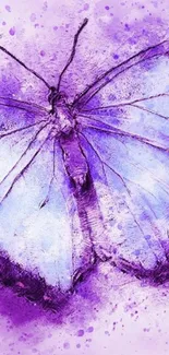 Artistic purple butterfly wallpaper with watercolor effect.