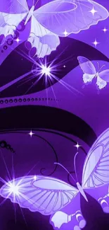 Purple butterfly wallpaper with dreamy, vibrant design.