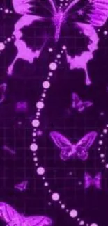 Purple butterfly wallpaper with elegant patterns for mobile.