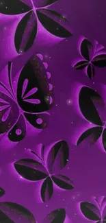 Purple butterfly mobile wallpaper with a dark aesthetic.