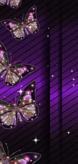 Purple butterfly wallpaper with elegant design and vibrant butterflies.