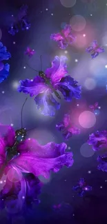 Purple and blue butterfly artwork with a dreamy, elegant theme.