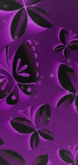 Purple butterfly 3D wallpaper with elegant design.