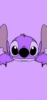 Cute purple cartoon character wallpaper for mobile