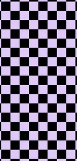 Purple and black checkered wallpaper design.