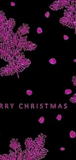 Vibrant purple Christmas wallpaper with holiday decorations.