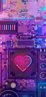 Purple Circuit Component Hardware Programmer Live Wallpaper