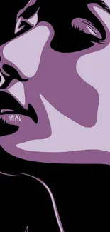 Purple contour art face wallpaper for mobile