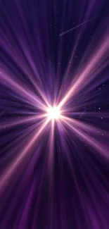 Bright purple starburst cosmic wallpaper for mobile.