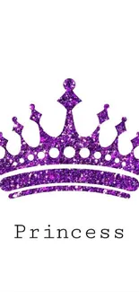 Purple princess crown wallpaper on a white background.