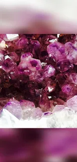 Vibrant purple crystal gemstone wallpaper for a mobile phone.