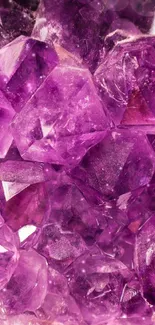 Vibrant purple crystal gemstone wallpaper with stunning texture and artistic appeal.