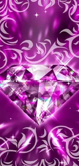 Purple diamond with ornate patterns.