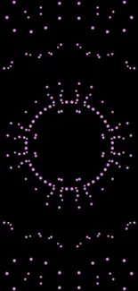 Mobile wallpaper featuring purple dots on a black background.