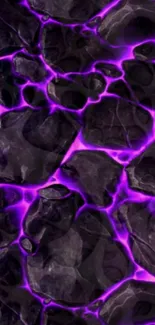 Vibrant lava stone texture with glowing purple highlights.