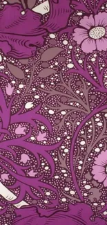 Elegant purple floral art wallpaper for mobile phones.