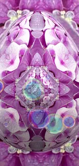 Intricate purple floral egg with delicate bubbles design.