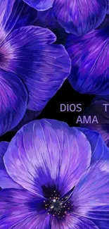 Purple floral mobile wallpaper with text "Dios Te Ama."