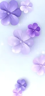 Purple floral wallpaper with gradient background for mobile.