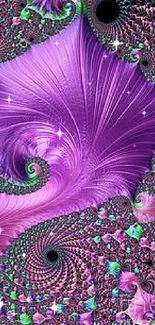 Intricate purple fractal design with vibrant colors.