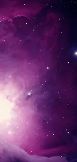 Purple galaxy wallpaper with stars and nebula.