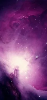 Purple galaxy wallpaper with stars and nebula for mobile.