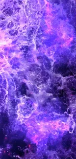 Purple galaxy nebula mobile wallpaper with cosmic swirls.