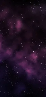 Purple galaxy wallpaper with stars and nebulae, perfect for mobile screens.