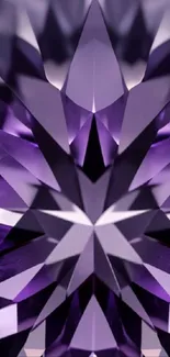 Abstract purple gemstone wallpaper with geometric design.