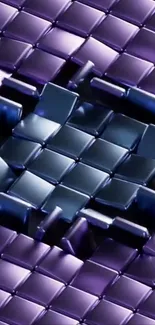 3D purple geometric pattern wallpaper.