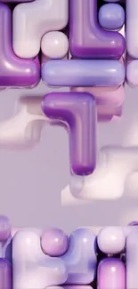 Purple geometric 3D abstract mobile wallpaper.