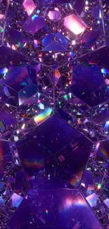 Purple crystal reflection wallpaper with prismatic design.