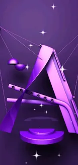 Purple geometric abstract mobile wallpaper design.