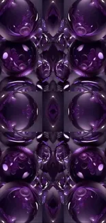 Purple glass sphere pattern wallpaper with abstract design.