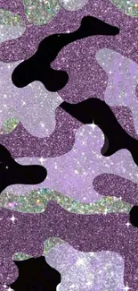 Purple glitter camouflage design wallpaper for phones.