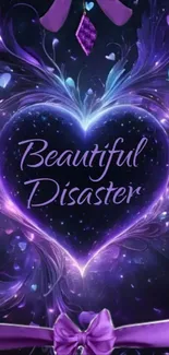 Purple heart aesthetic wallpaper with elegant design.