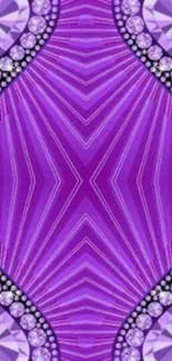 Purple heart gem wallpaper with elegant geometric design.