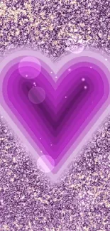 Purple heart with glitter background wallpaper