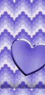 Purple heart pattern with zigzag design wallpaper.